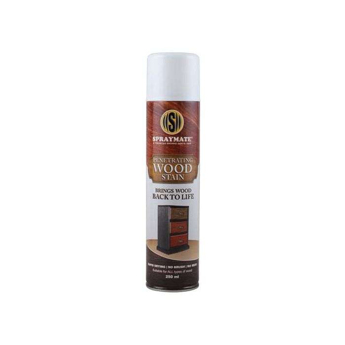Spraymate Penetrating Wood Stain Spray Paint 250ml - Ebony