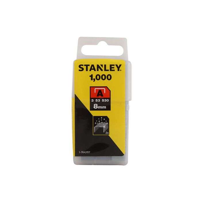 Stanley Light Duty A-Type Staples 8mm - 1000 Pack