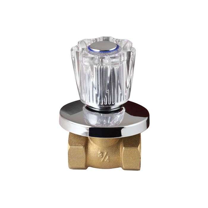 Icon Red Chrome Plated Aries Undertile Stop Tap F/F 20mm