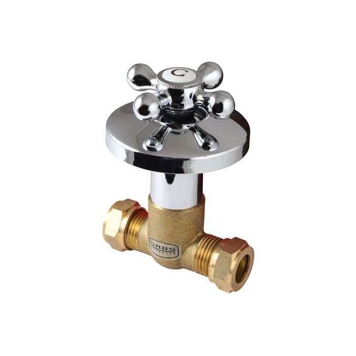 Icon Red Chrome Plated Victory Undertile Stop Tap F/F 15mm