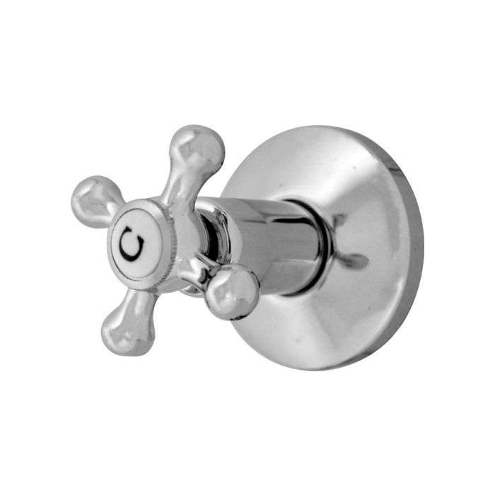 Icon Red Chrome Plated Victory Undertile Stop Tap F/F 15mm