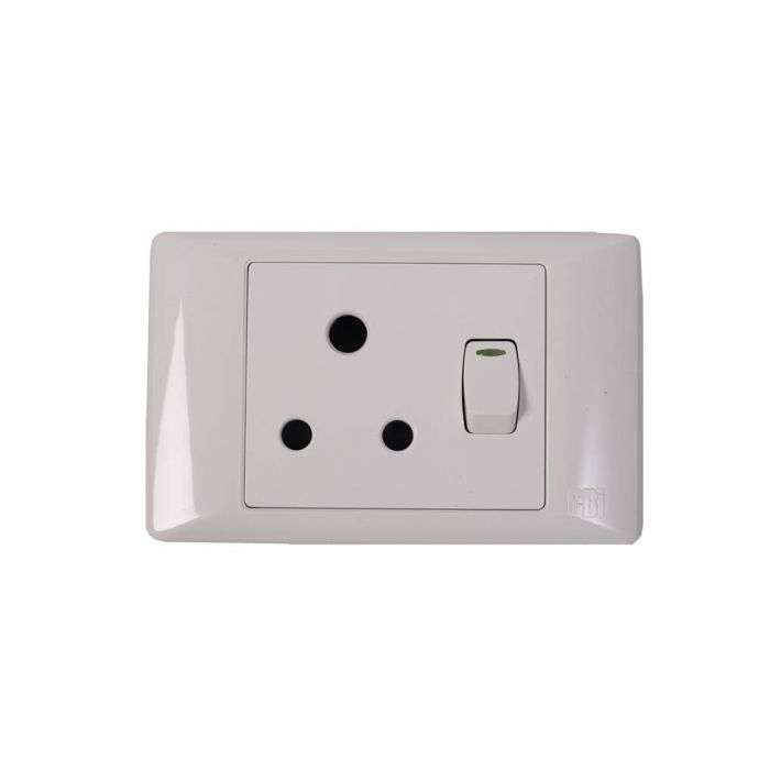 CBI White Horizontal Single RSA Wall Socket 2x4