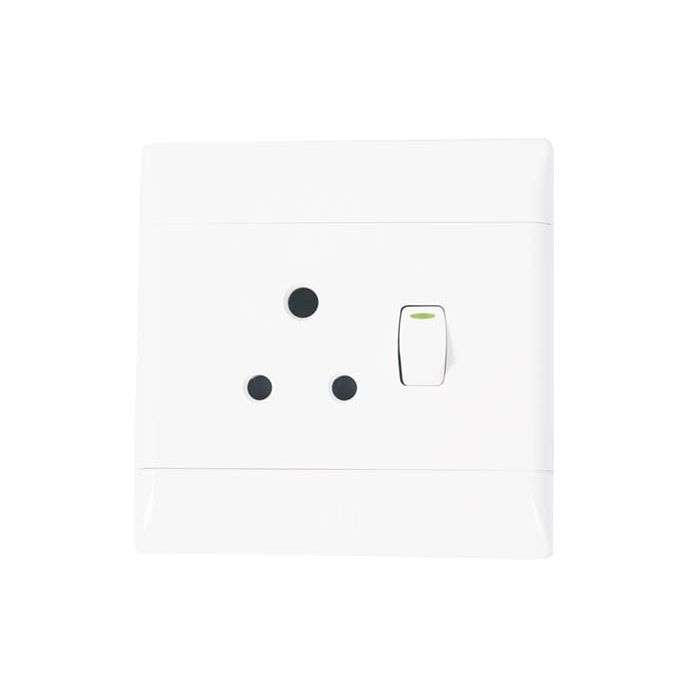 CBI White Single RSA Wall Socket 4x4