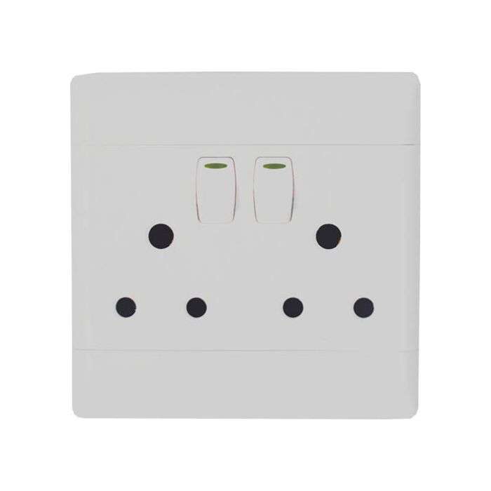 CBI White Double RSA Wall Socket 4x4