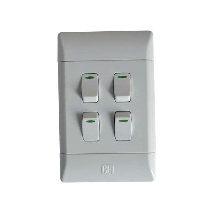 CBI White 4-Lever 1-Way Light Switch 2x4
