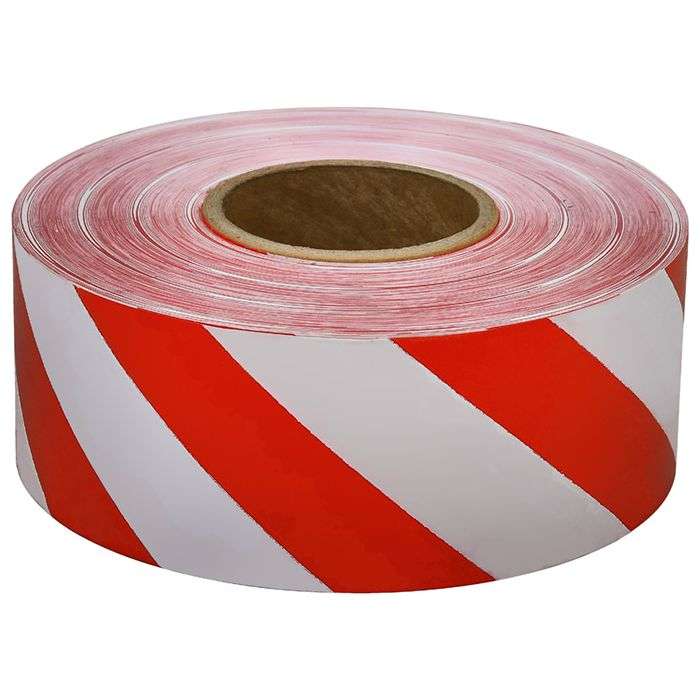 Sellotape Red & White Barrier Tape 75mm x 500m