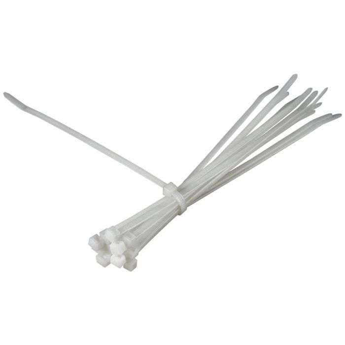 HellermannTyton White Cable Ties 4.7 x 205mm - 100 Pack