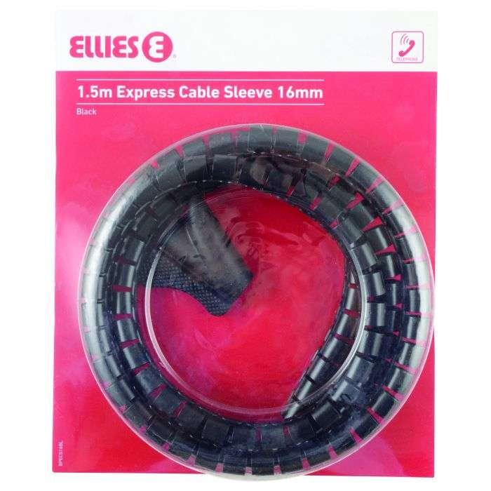Ellies Black Express Cable Sleeve 16mm x 1.5m