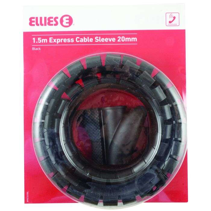 Ellies Black Express Cable Sleeve 20mm x 1.5m