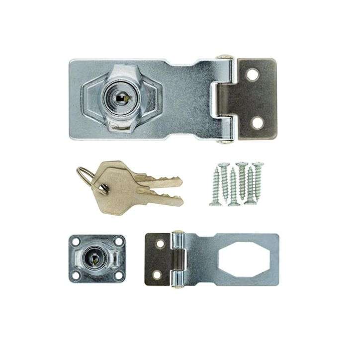 Fort Knox Chrome Plated Hasp & Cylinder Lock 63mm