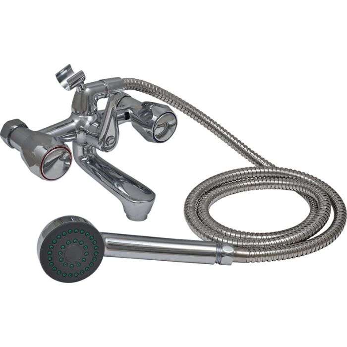 Icon Red Chrome Plated May Bath Mixer With Hand Shower