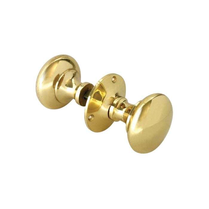 Euro Brass Brass Plated Mushroom Rimlock Knob