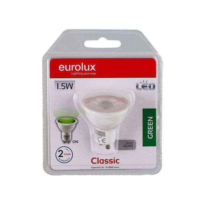 Eurolux 1.5W Green GU10 LED Lamp