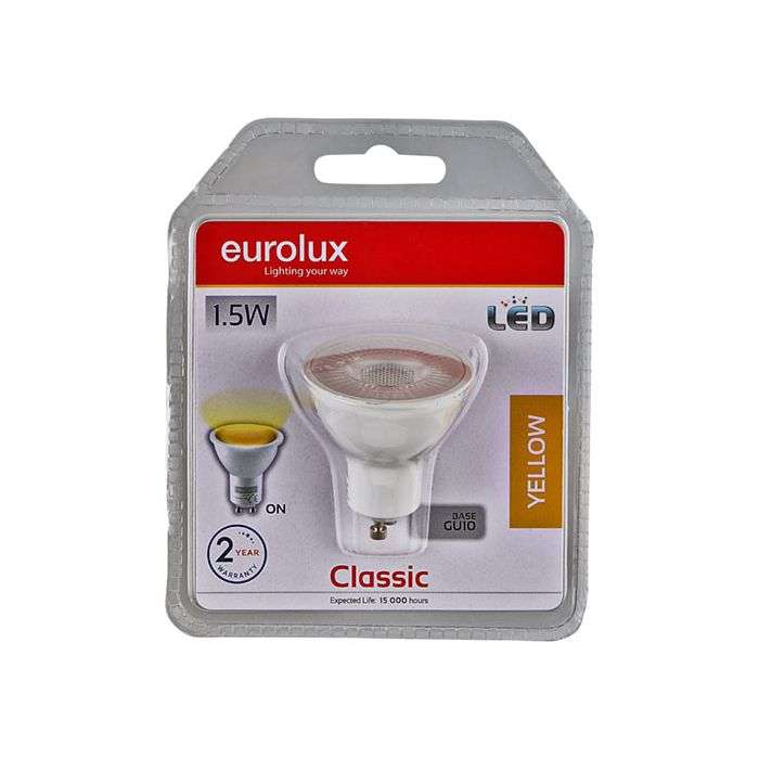 Eurolux 1.5W Yellow GU10 LED Lamp