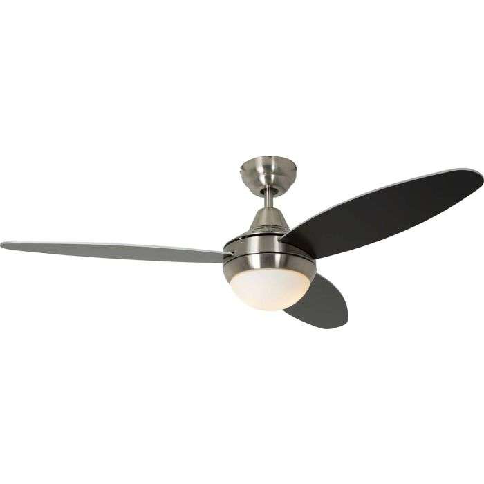 Eurolux Satin Silver & Black 3 Blade Ceiling Fan