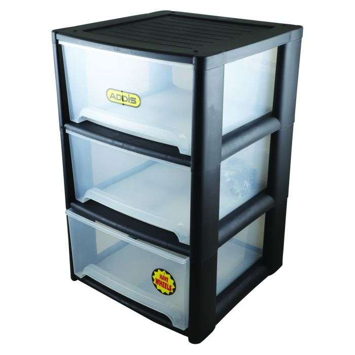 Addis Black and Clear Drawer Storage Box