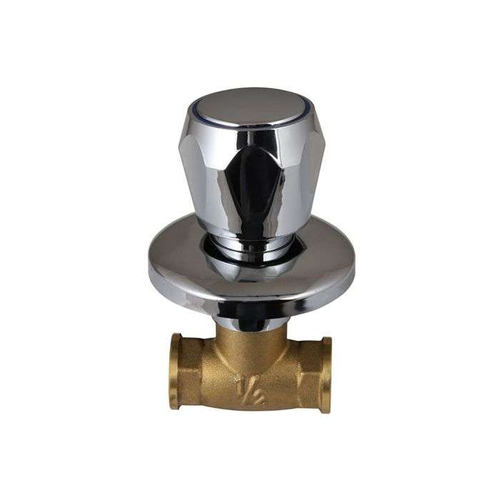 Icon Red Chrome Plated May Undertile Stop Tap F/F 15mm