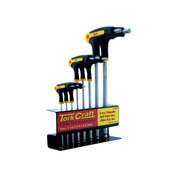 Tork Craft 8 Piece Ball Point Allen Key With Handles Set