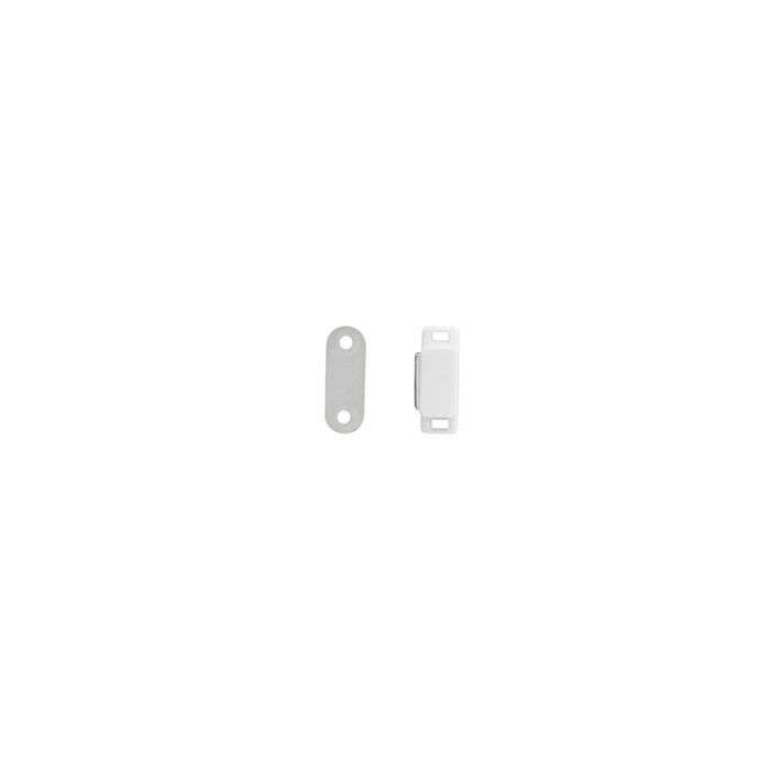 Mackie White Plastic Magnetic Catches 40 x 18mm - 4 Pack