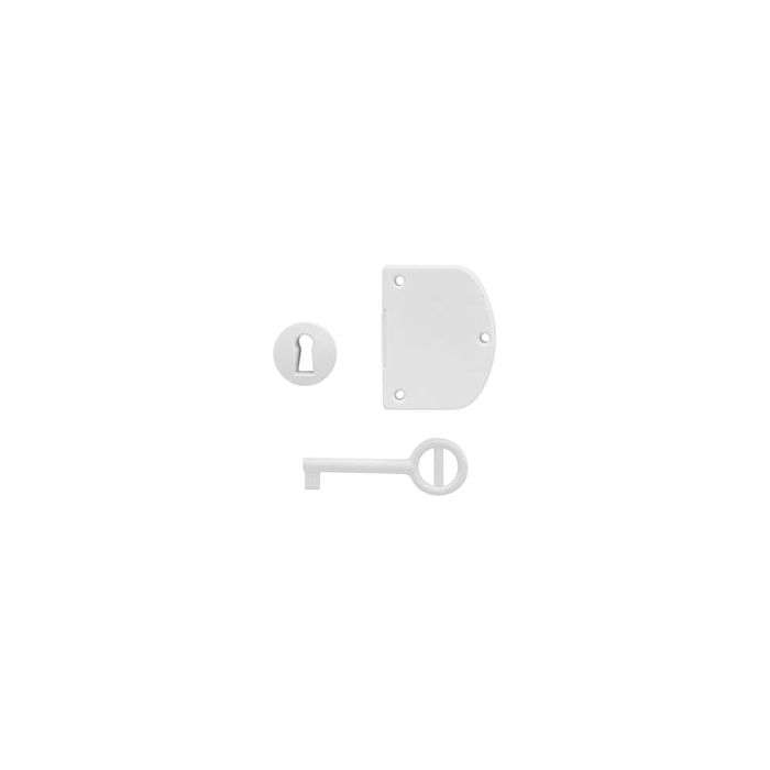 Mackie White Plastic Cupboard Lock 20mm