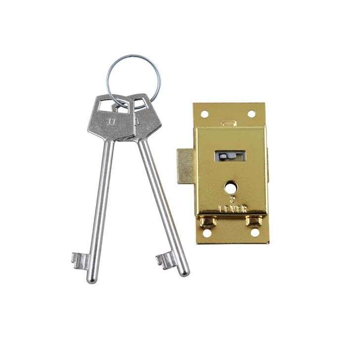 Mackie 2 Lever Brass Cupboard Lock Set 64mm 97005618