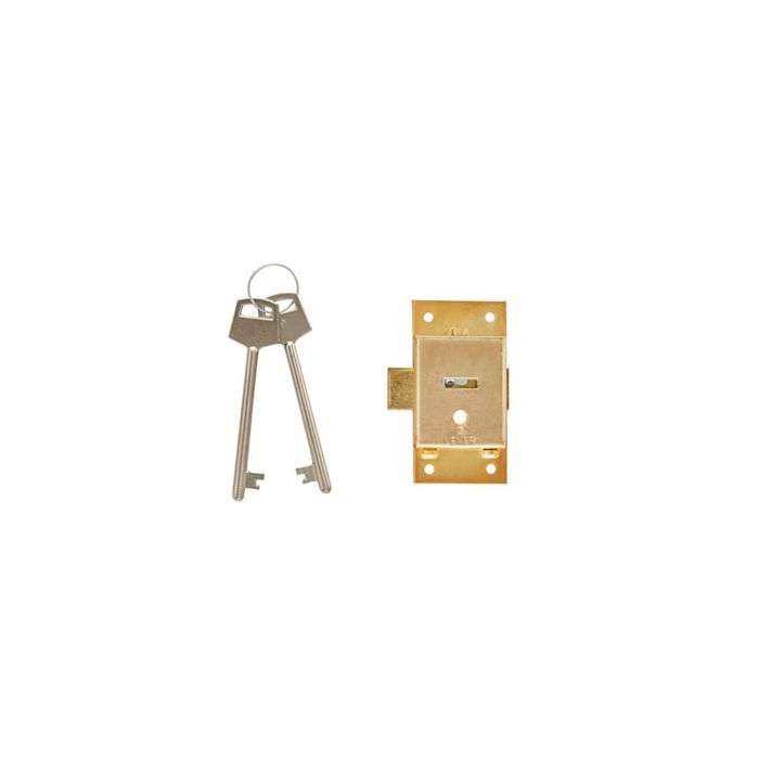 Mackie Brass Plated Cupboard Lock 75mm