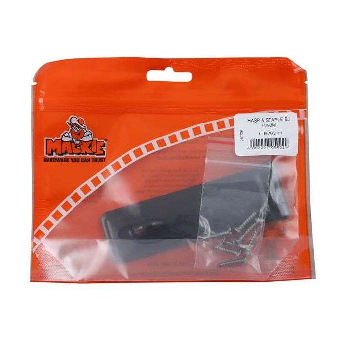 Mackie Black Japanned Hasp & Staple 114mm