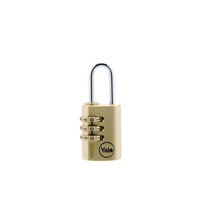 Yale Brass Combination Padlock 22mm