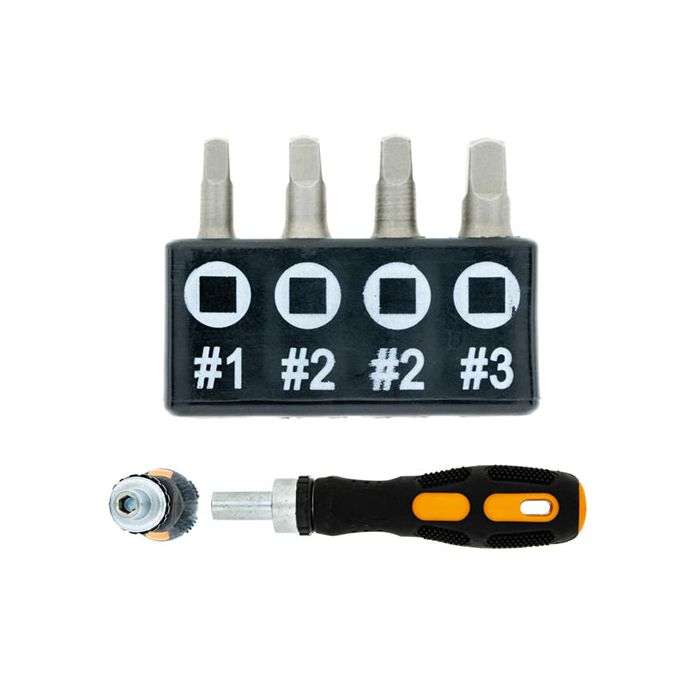 Eureka Ratchet Screwdriver With Square Bits