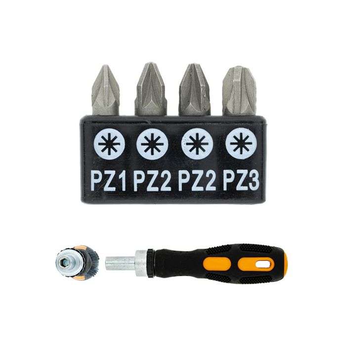 Eureka Ratchet Screwdriver With Pozi-Driv Bits