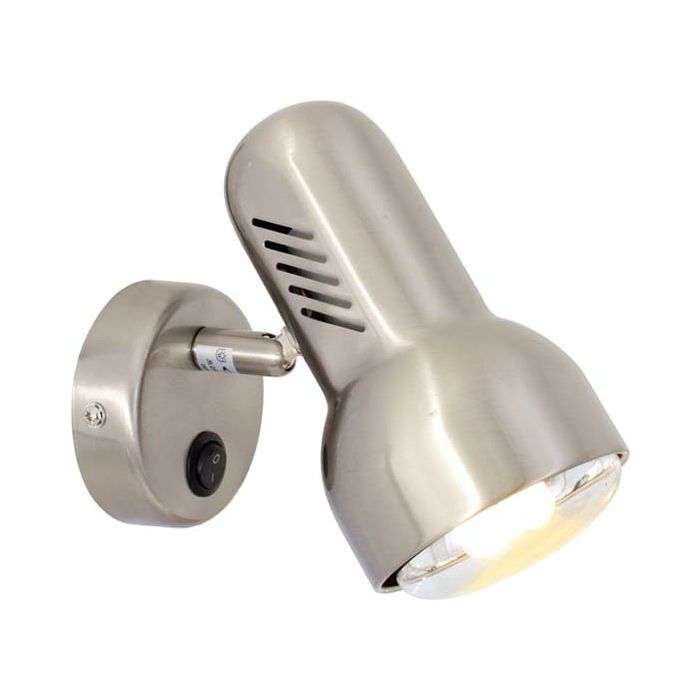 Eurolux Satin Chrome 1-Light Turbo Spotlight With Switch