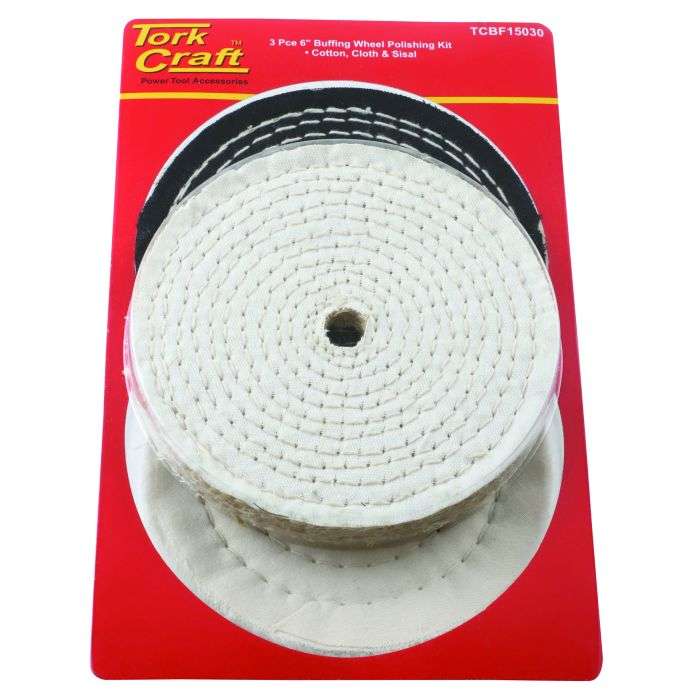 Tork Craft 3 Piece Buffing Wheel Kit 150mm