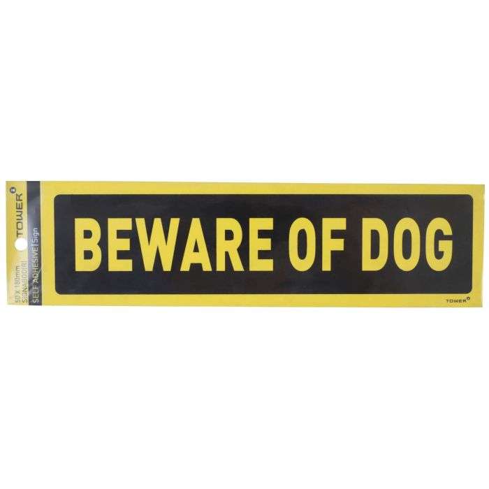 Tower Beware Of Dog Info Sigh 50 x 195mm