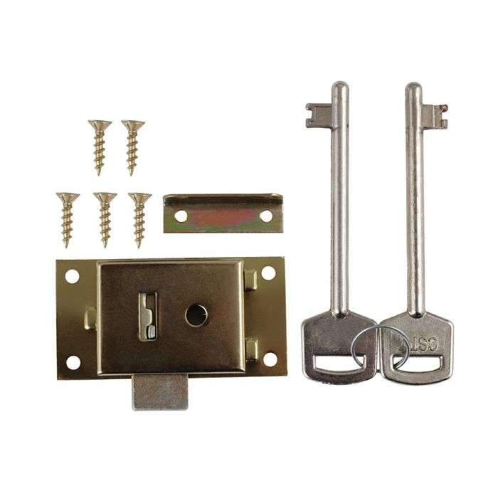 Raiel Brass Cupboard Lock 64mm