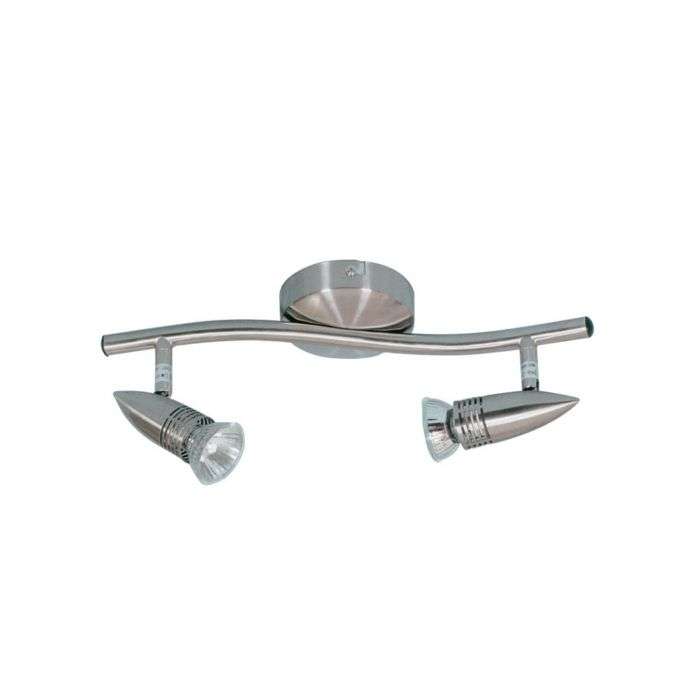 Bright Star Satin Chrome 2-Light Bullet Head Bow Spotlight