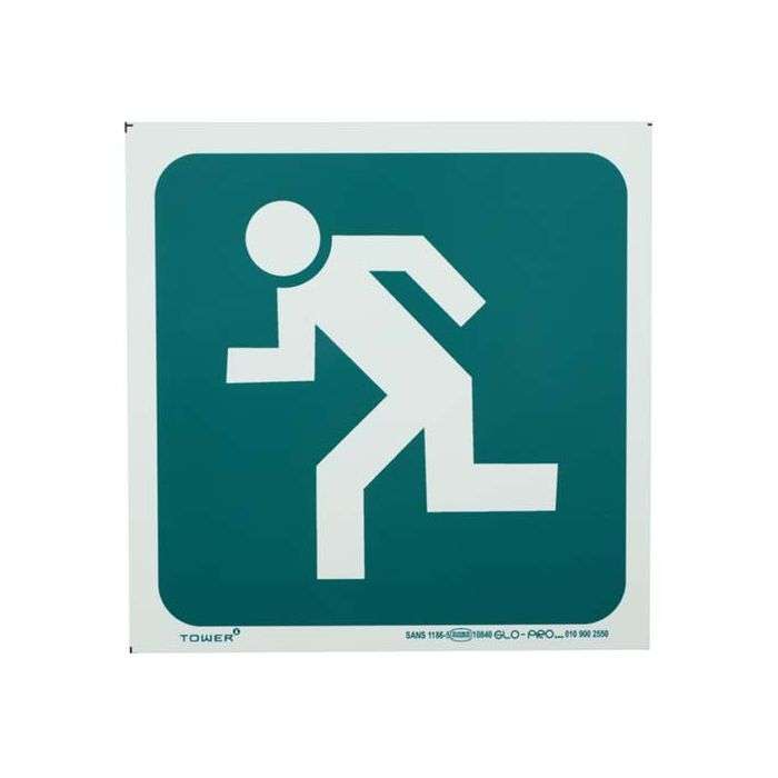 Tower Running Man Left Sign 190 x 190mm