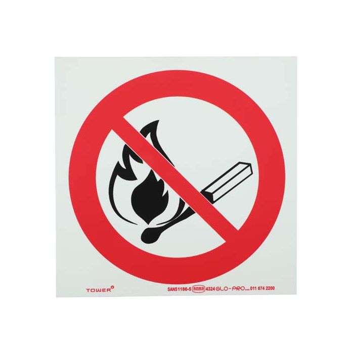 Tower No Fire Sign 190 x 190mm