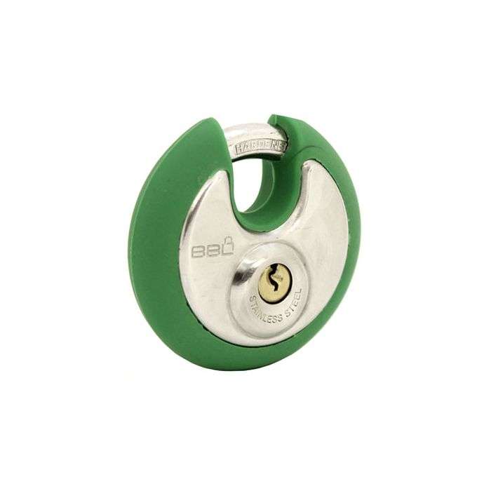 BBL Green Stainless Steel Discus Padlock 70mm