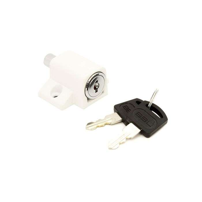 BBL White Push Lock Patio Lock
