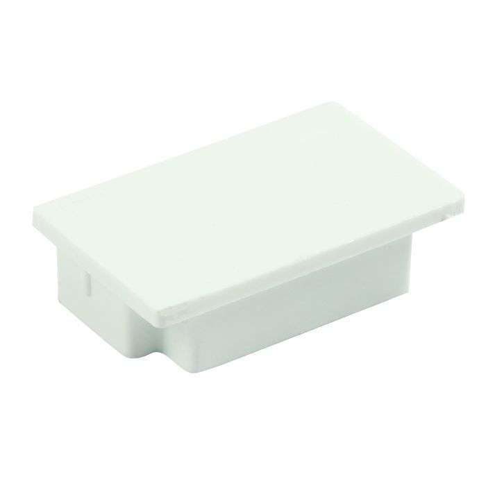 White PVC Stop End Trunking 40 x 25mm