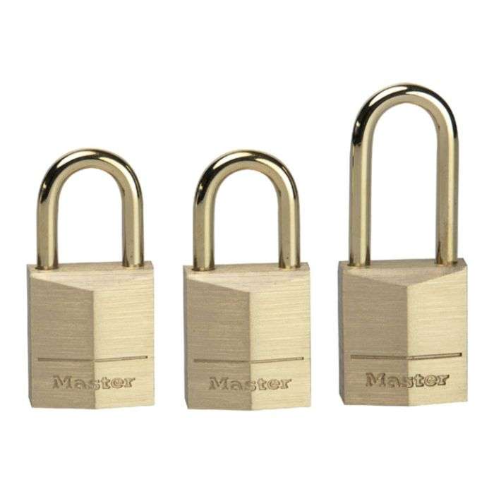 Master Lock Brass Padlock Keyed Alike 15mm - 3 Pack
