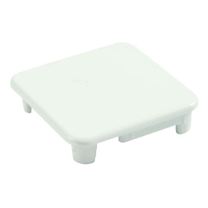 White PVC Stop End Trunking 50x50mm