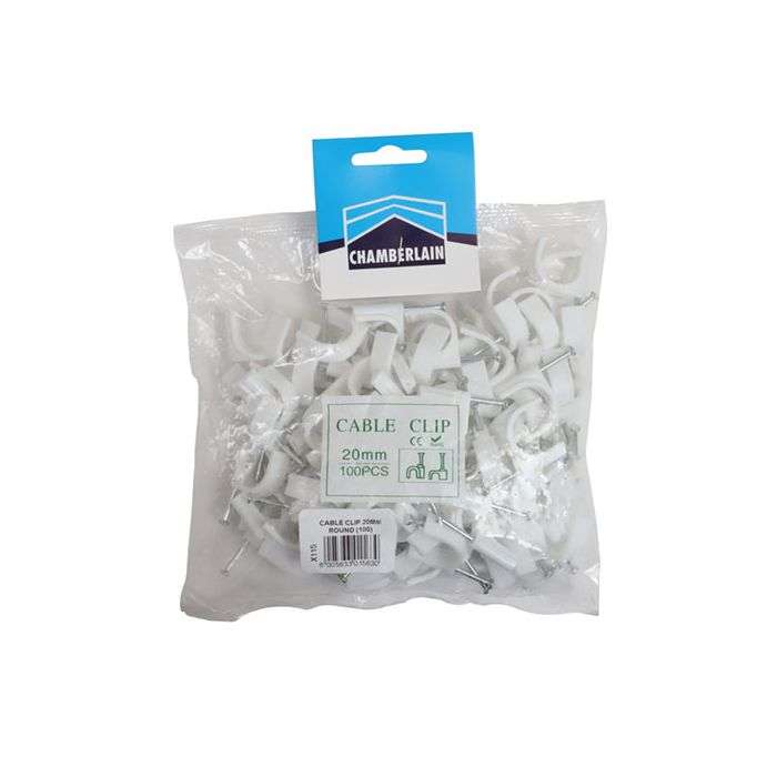 ChamberValue Round Cable Clips 20mm - 100 Pack
