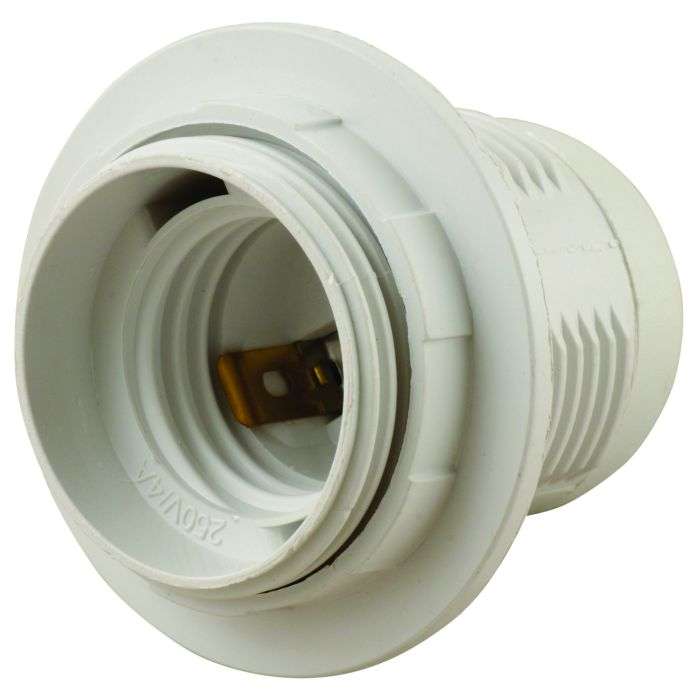 White Nylon Lamp Holder E27 10mm