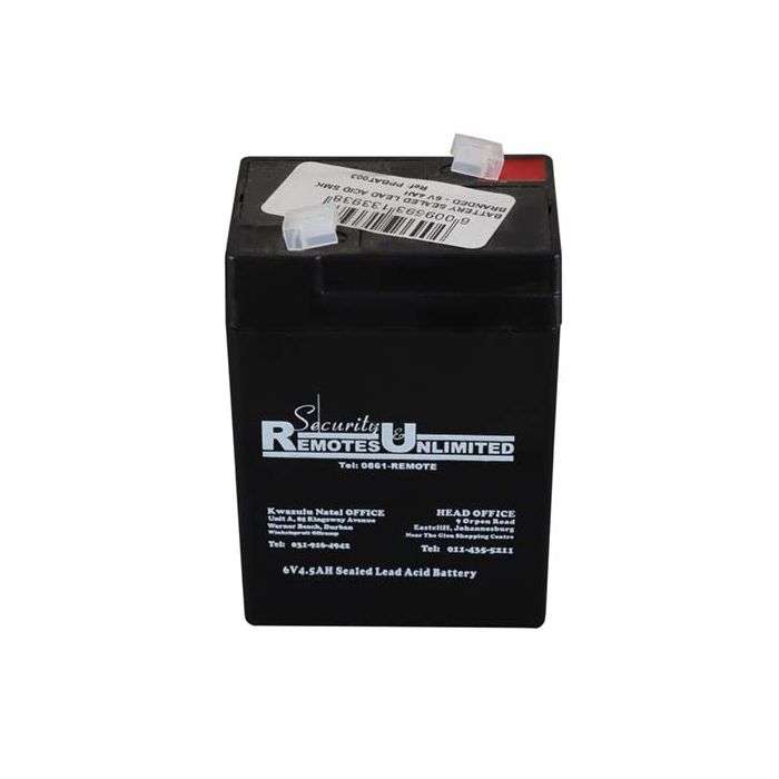 SRU Lead Acid 4Ah 6V Garage Door Battery