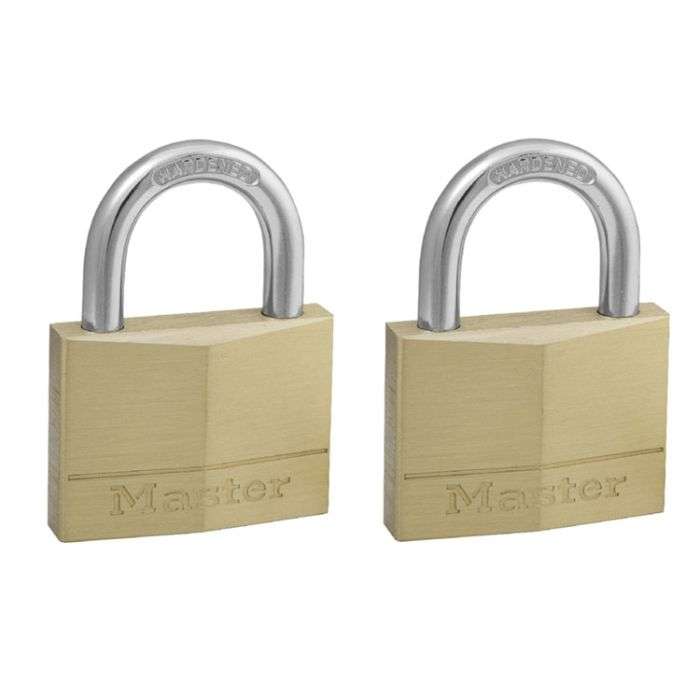 Master Lock Brass Padlocks 50mm- 2 Pack