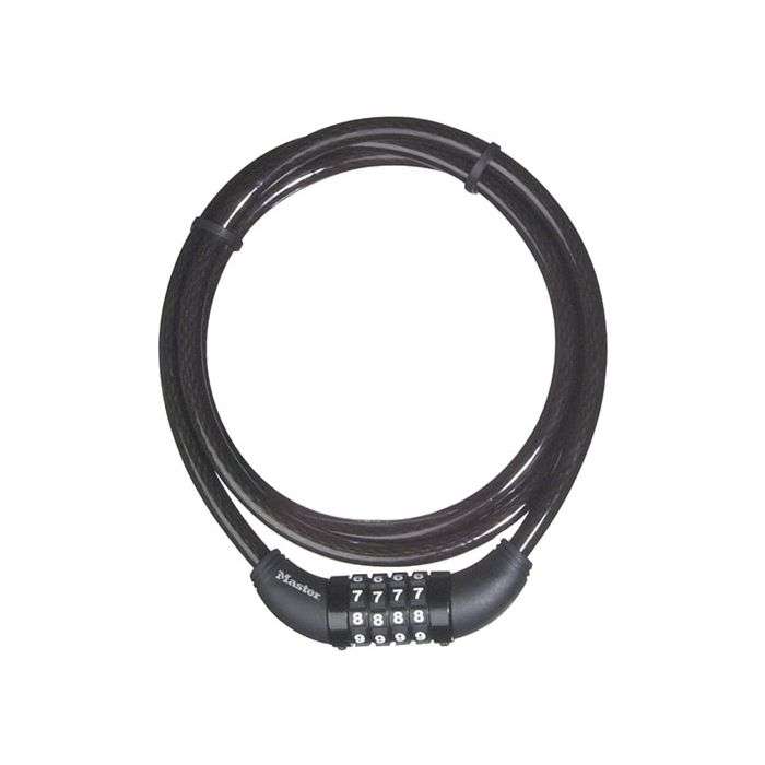 Master Lock PVC Coated Braided Steel Cable With Combination Lock 1.5m