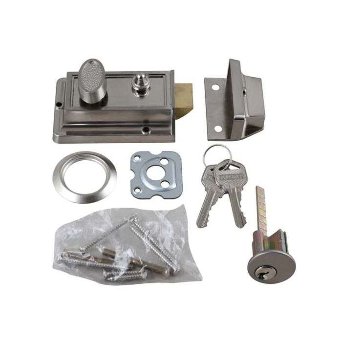 Euro Brass Satin Nickel Night Latch Lock