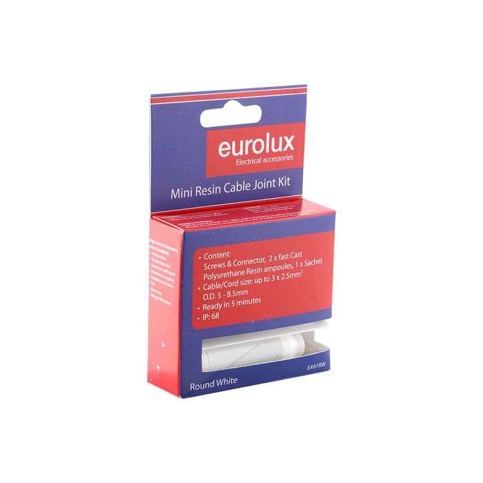 Eurolux 1 - 2.5mm Round White Cable Joining Kit