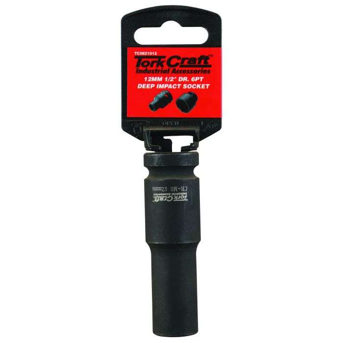 Tork Craft 1/2" Drive 6 Point Deep Tube Socket 12mm